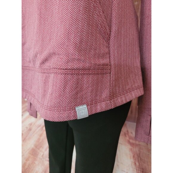 511 TACTICAL Burgundy Chevron Pullover Hoodie Sweater Outdoor Size M Thumb Hole - Picture 3 of 10